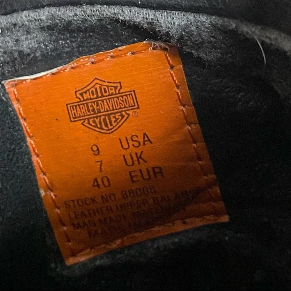 Harley Davidson Womens Black Lace Up Motorcycle Boots - Picture 13 of 13